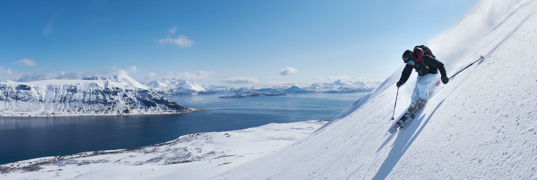 Jon Wyatt Photography - skier in Lyngen Peninsula, Norway